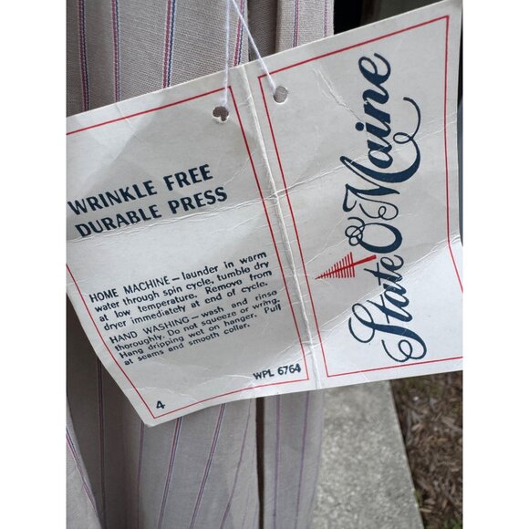 Vintage State O Maine Striped Robe One Size Cotton Blend Beige Red Blue - Picture 6 of 8